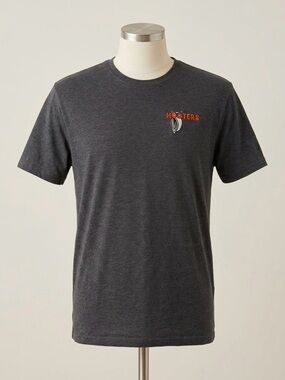 ENGINE Denim Culture Hooters Graphic T-Shirt - Charcoal Grey - XXL